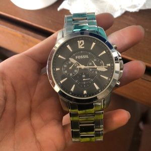 Men’s silver Fossil bracelet watch